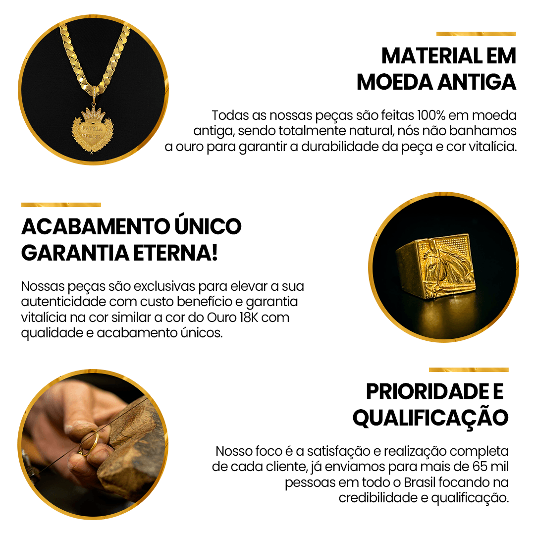 CORRENTE CADEADO 8MM + PINGENTE CIFRÃO
