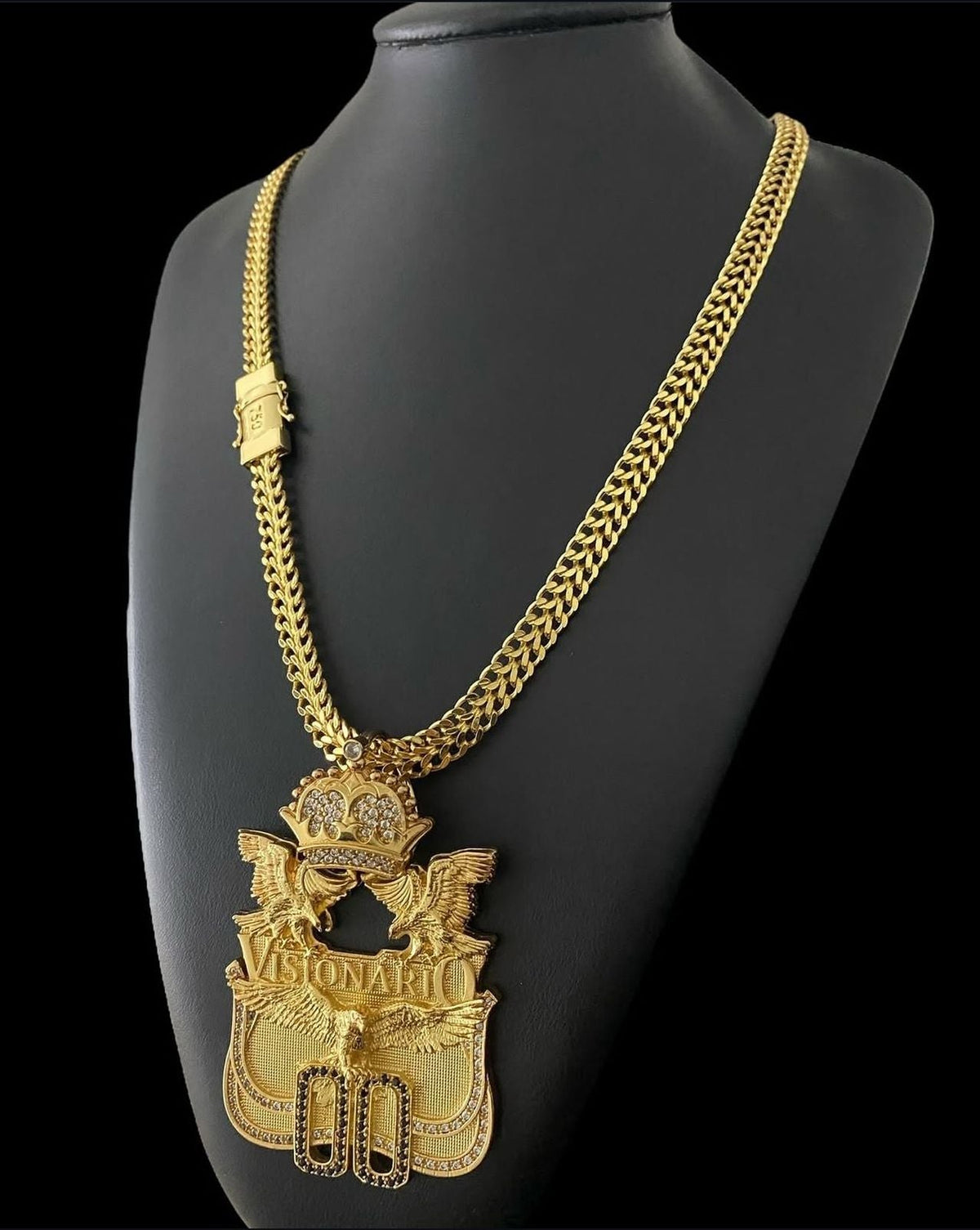 CORDÃO VISIONARIO + PINGENTE BANHADO A OURO 18K