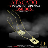 ATACADO - 10 ESCAPULÁRIO BANHADO A OURO 18K