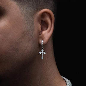 Brincos Masculinos de Prata Argola Vitoriano cravejados