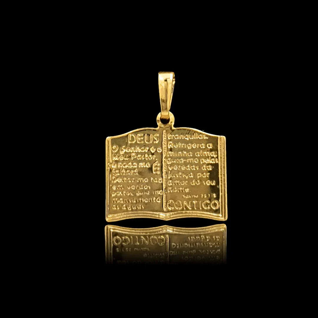 Pingente Biblia Banhado a Ouro 18k