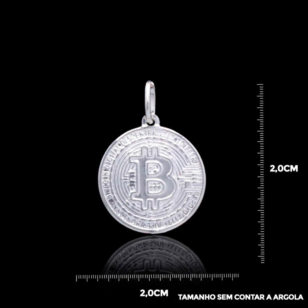 PINGENTE BITCOIN - 2cmX2cm - Prata 925