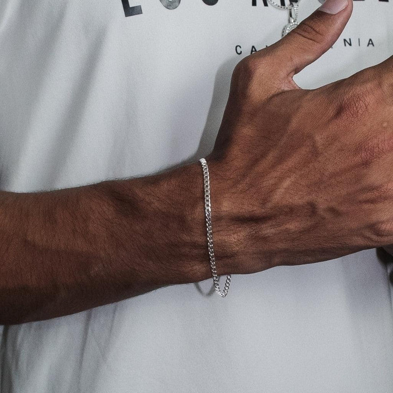 Pulseira Grumet Escama 3mm Prata 925