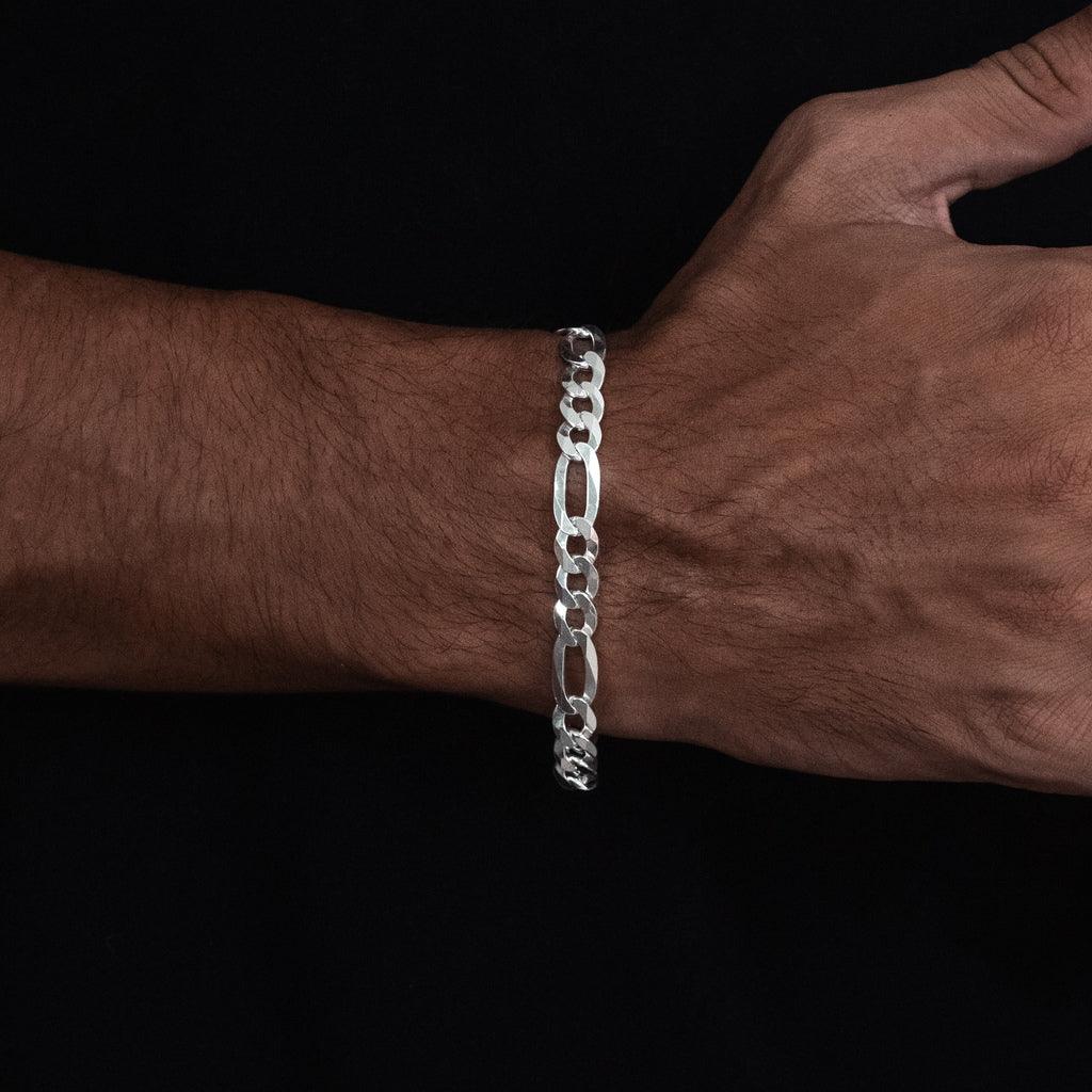 Pulseira Fígaro 3 x 1 8mm - Prata 925