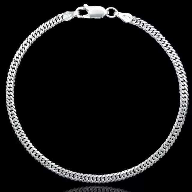 Pulseira de Prata Masculina Grumet Dupla 3mm