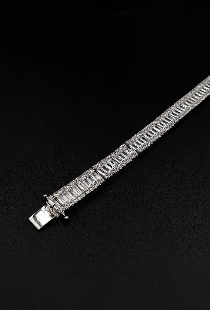 PULSEIRA RIVIERA SQUAD (8mm)- 20,5 centímetros - 32g - Zircônias 5A -Prata 925